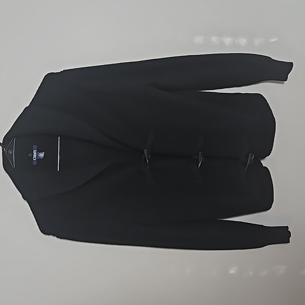 Chaps Black Knit Cardigan Sweater Sz Medium - Picture 11 of 11